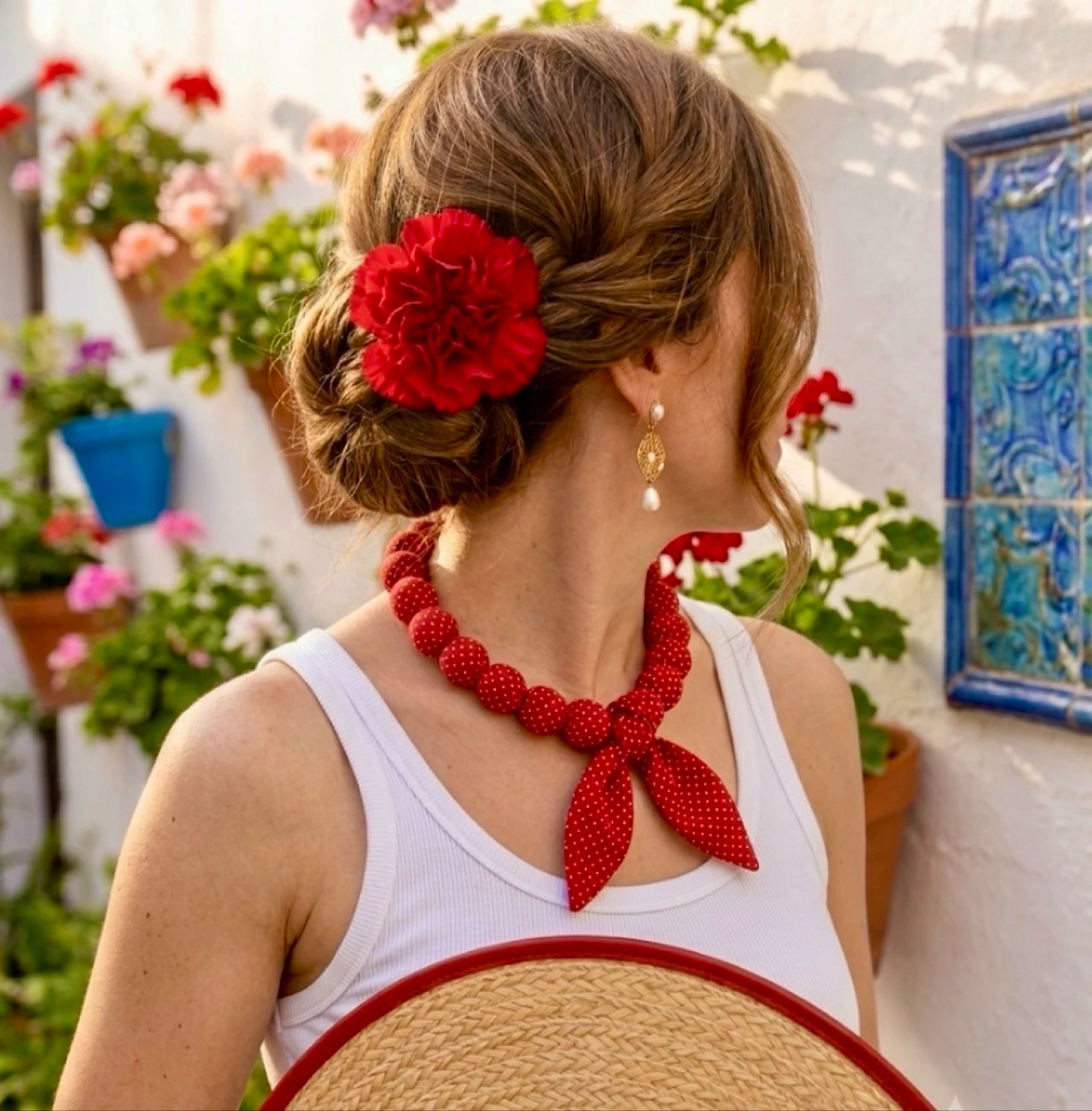 Collar textil anudado pañuelo original 